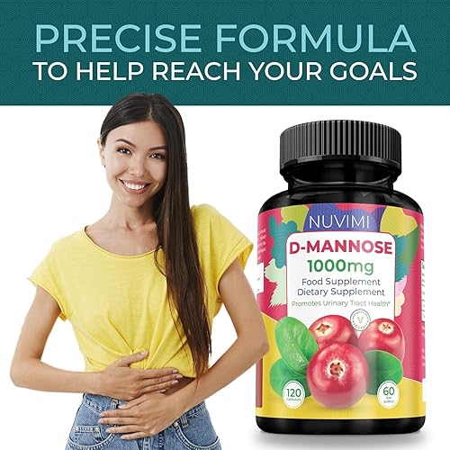 Miniatura 2 de D Manosa 120 cápsulas - 1000 mg por dosis - Suplemento dietético ayuda a promover la salud del tracto urinario - Defensa natural vegana de las