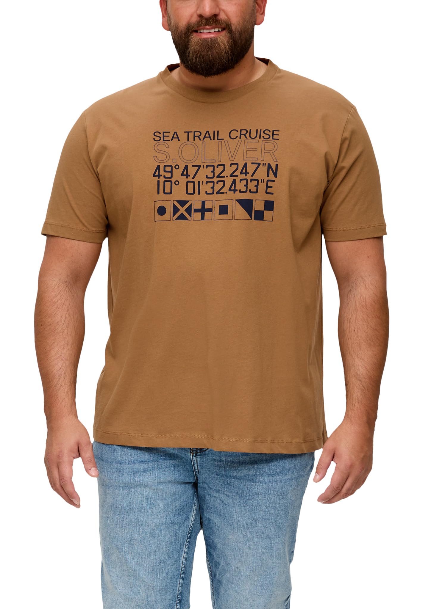 s.Oliver Men's Short-Sleeved T-Shirt, Brown, XXL