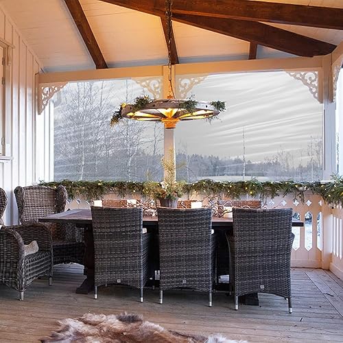 Miniatura 2 de Lona impermeable transparente gruesa de 13 x 9.8 pies, lona de polietileno transparente resistente a la lluvia de 5 mil para jardín, resistente al