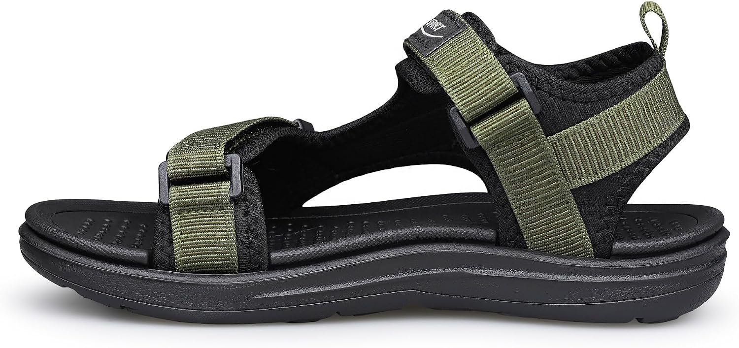 Boys' Open-Toe Athletic Sandals - Adjustable Straps, Lightweight Non-Slip Summer Shoes for Little Big Kid Youth Boys