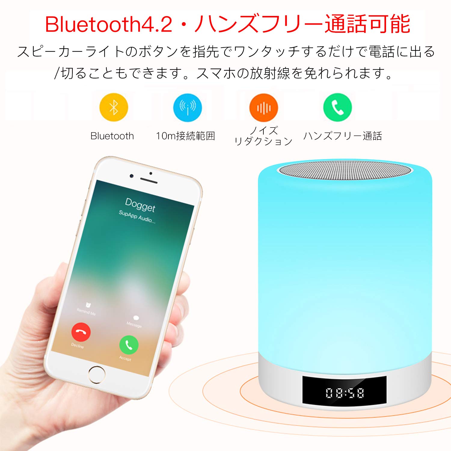 スマートランプスピーカーmini Bluetoothスピーカー 光る 目覚まし スマートランプスピーカーmini Bluetoothスピーカー 光る 目覚まし