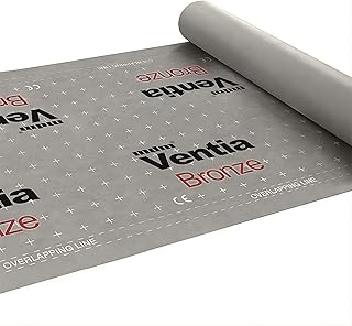 Unterspannbahn Ventia Bronze 130 g/m² für Dach, Diffusionsoffene, Wasserdichte & UV-beständige Dachfolie, für Schutz gegen Feuchtigkeit, Dachbahn, Unterdeckbahn, 15 m² ohne Selbstklebekanten