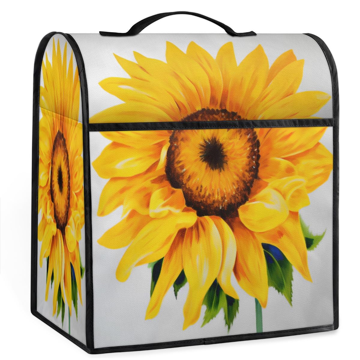 Coffee Maker Cover Sunflower Floral Kitchen Appliance Covers Small Appliance Covers Blender Cover Juicer Cover Dust Covers for Kitchen Appliances with Top Handle and Pockets,Washable,C7