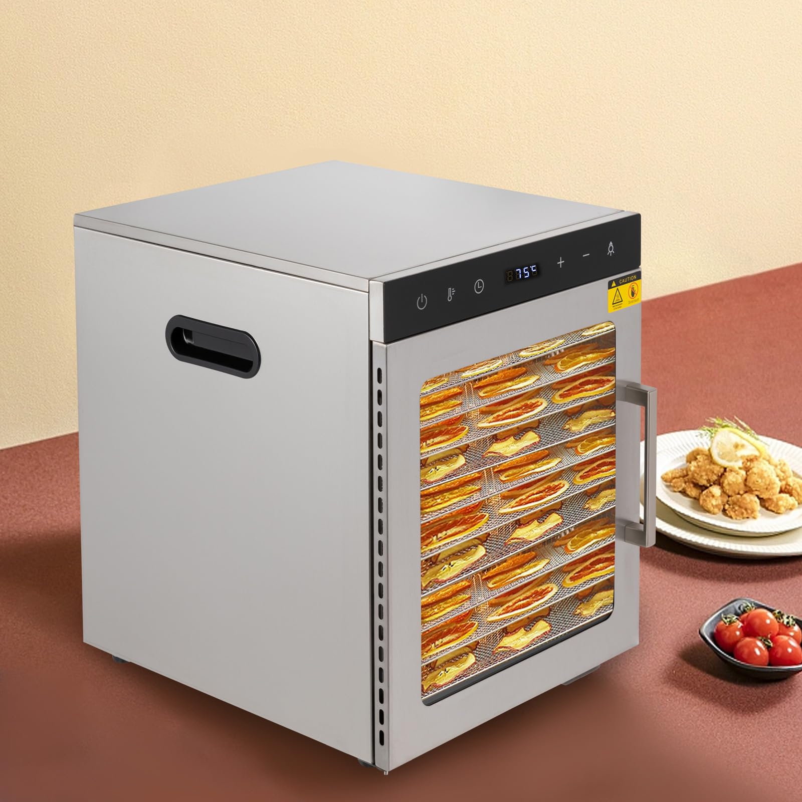 Deshidratador de Alimentos,Desidratadoras de Alimentos,Deshidratador de acero inoxidable, 800 W, secador de congelación, 34,5 x 35 x 43 cm, deshidratador de verduras, secador de frutas