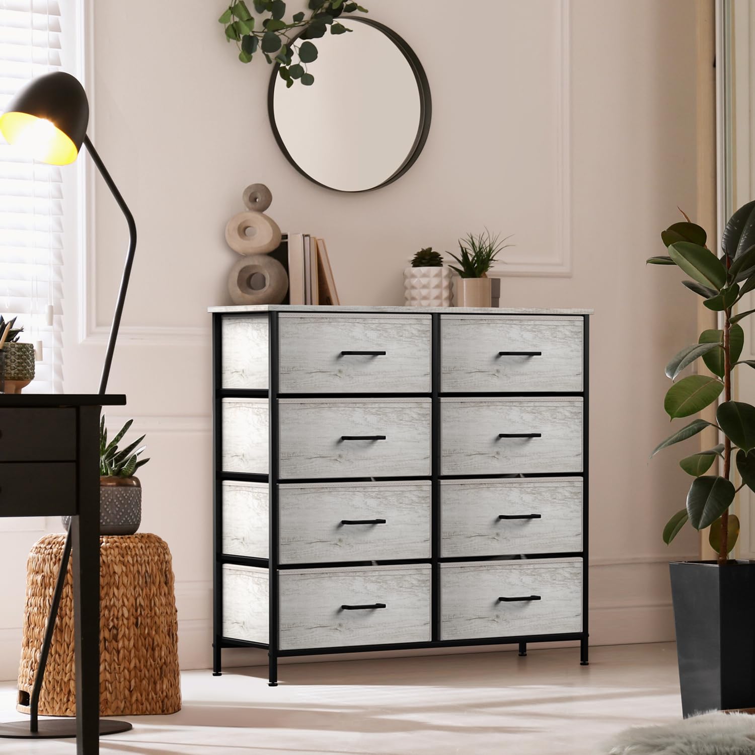 Fabric Dresser for Bedroom, Tall Storage Dresser with 8