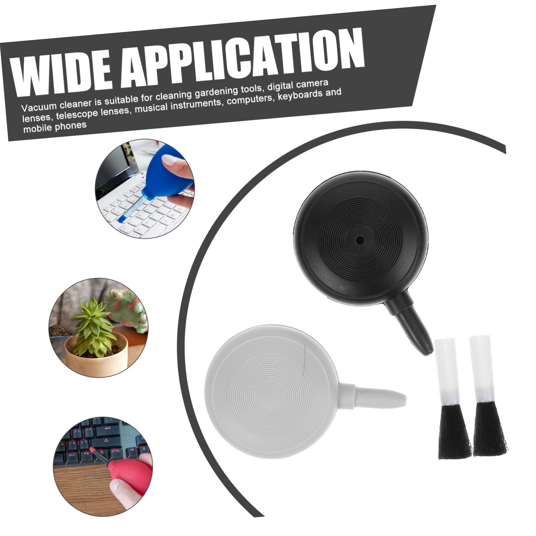 PRETYZOOM 2Pcs Air Blower and Soft Brush Cleaning Tool for Camera Lens Sensor and Hard to Reach Areas Versatile Plastic Bulb Duster for Dust Removal