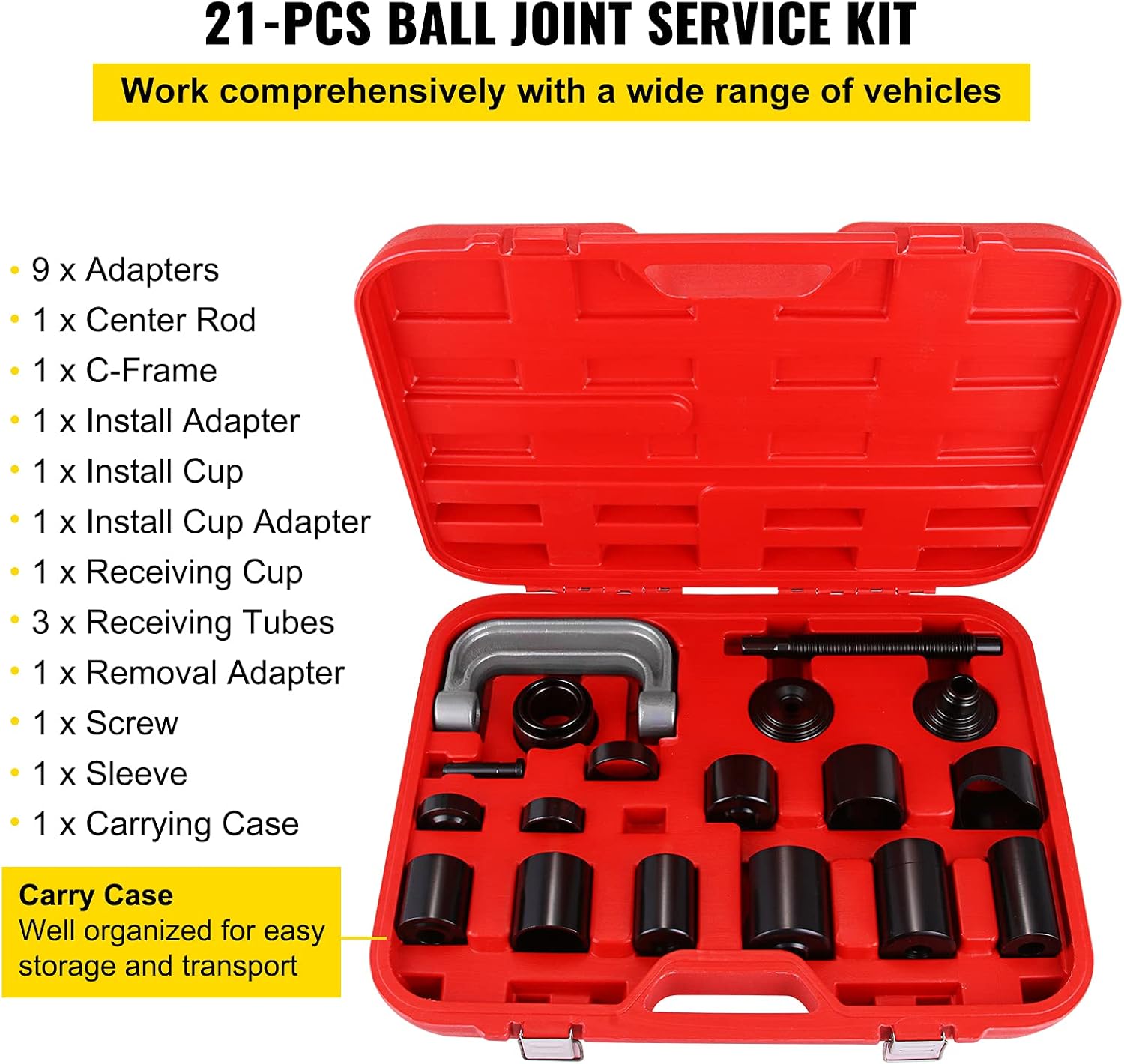 Hоttеѕt Sаlеѕ Mophorn 21Pcs Ball Joint Kit Deluxe Auto Repair Ball Joint Removal Tool Installing Master Adapter Ball Joint Service Kit for Removing and Fitting