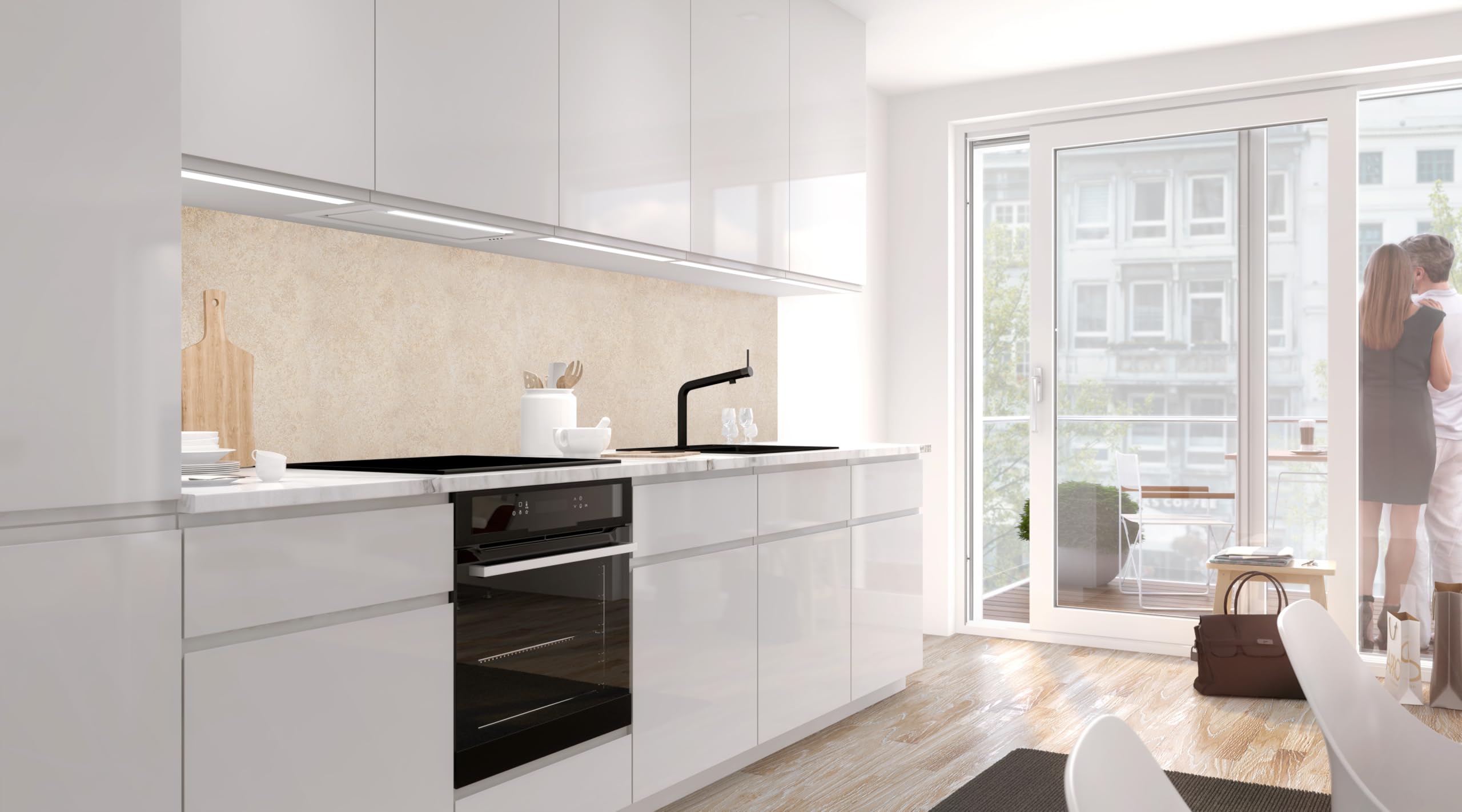 StickerProfis - Pannello Paraschizzi Cucina Adesivo da Parete, Opaco, 1.8 mm, Tutte Le superfici - TRAVERTINO in Pietra ARENARIA - (SANDSTEIN TRAVERTIN) Premium 60 x 80cm