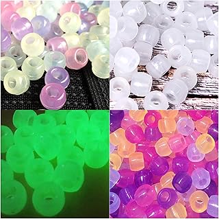 Sponsored Ad - Korlon 1000 Pcs Pony Beads, Plastic Bracelet Beads UV Beads for Jewelry Making Bracelets, Necklace, Glow in...