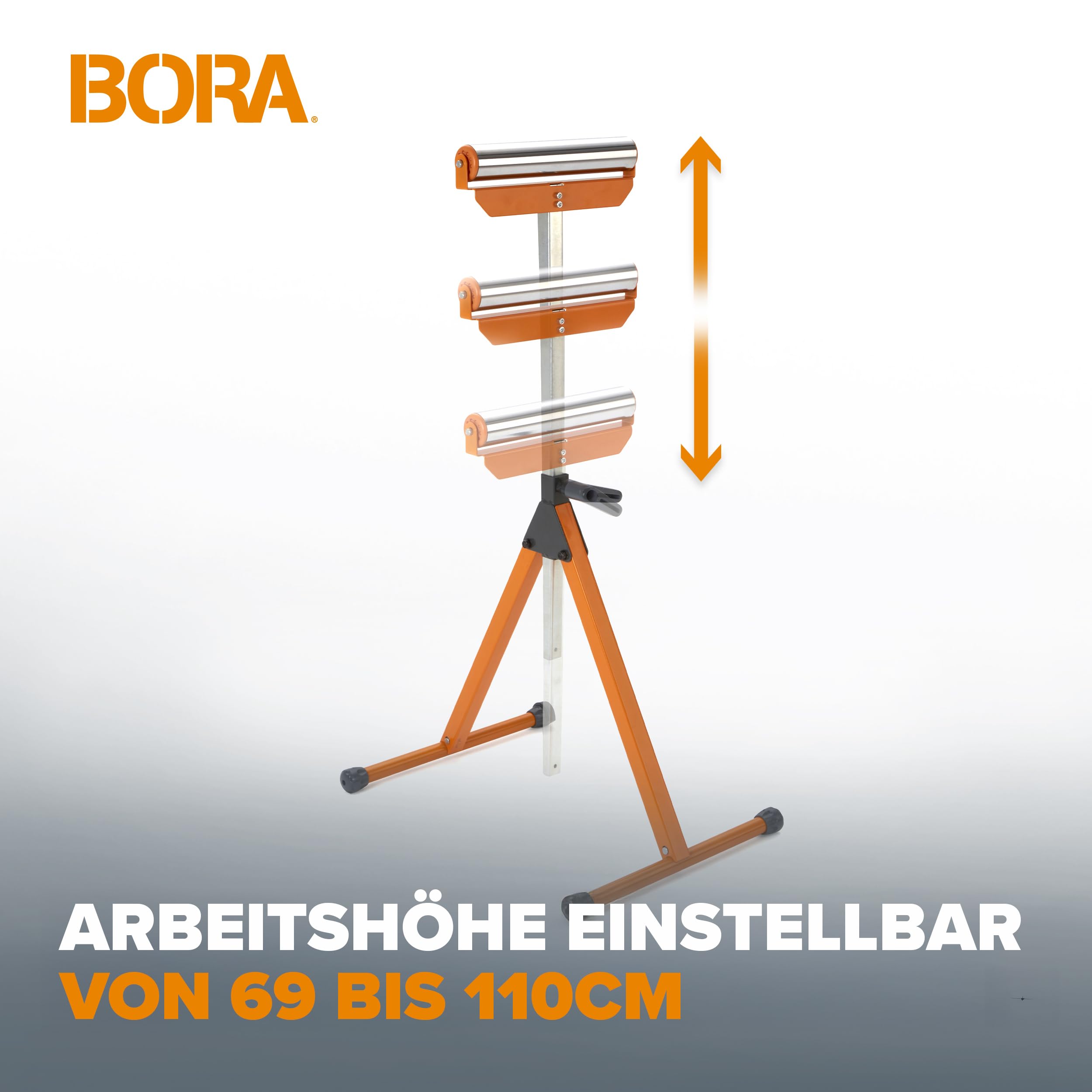 BORA Portamate PM-5090 Rollenstütze mit 29,8 cm Kugellager, verstellbar, Stahlrolle