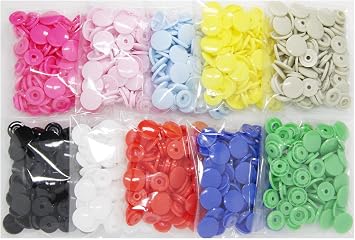 BetterJonny - 200 Sets KAM 10 Mixed Color Size 20 T5 Plastic Resin Snaps Buttons