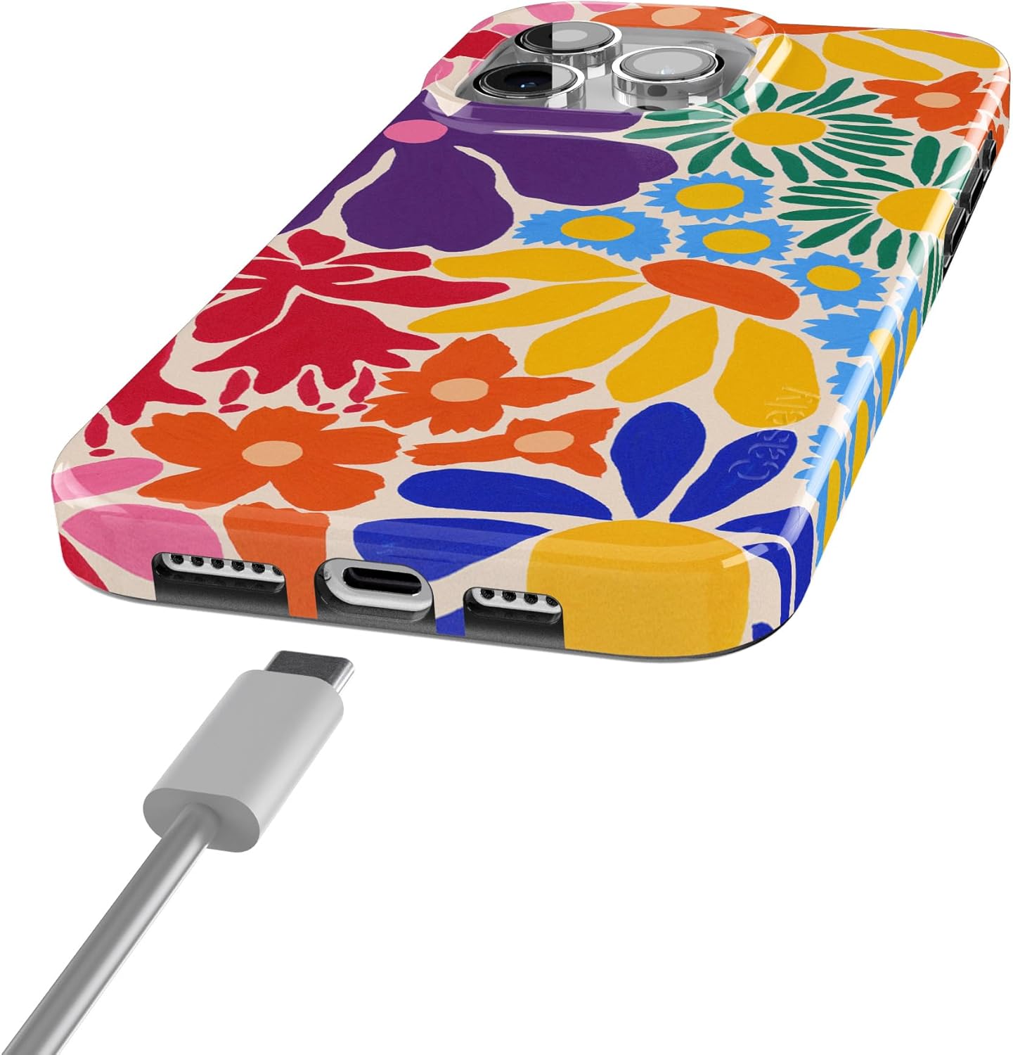 Casely iPhone 15 Pro Case | Flower Patch | Multi-Color Floral | Compatible with MagSafe | Classic Ultra Slim Design