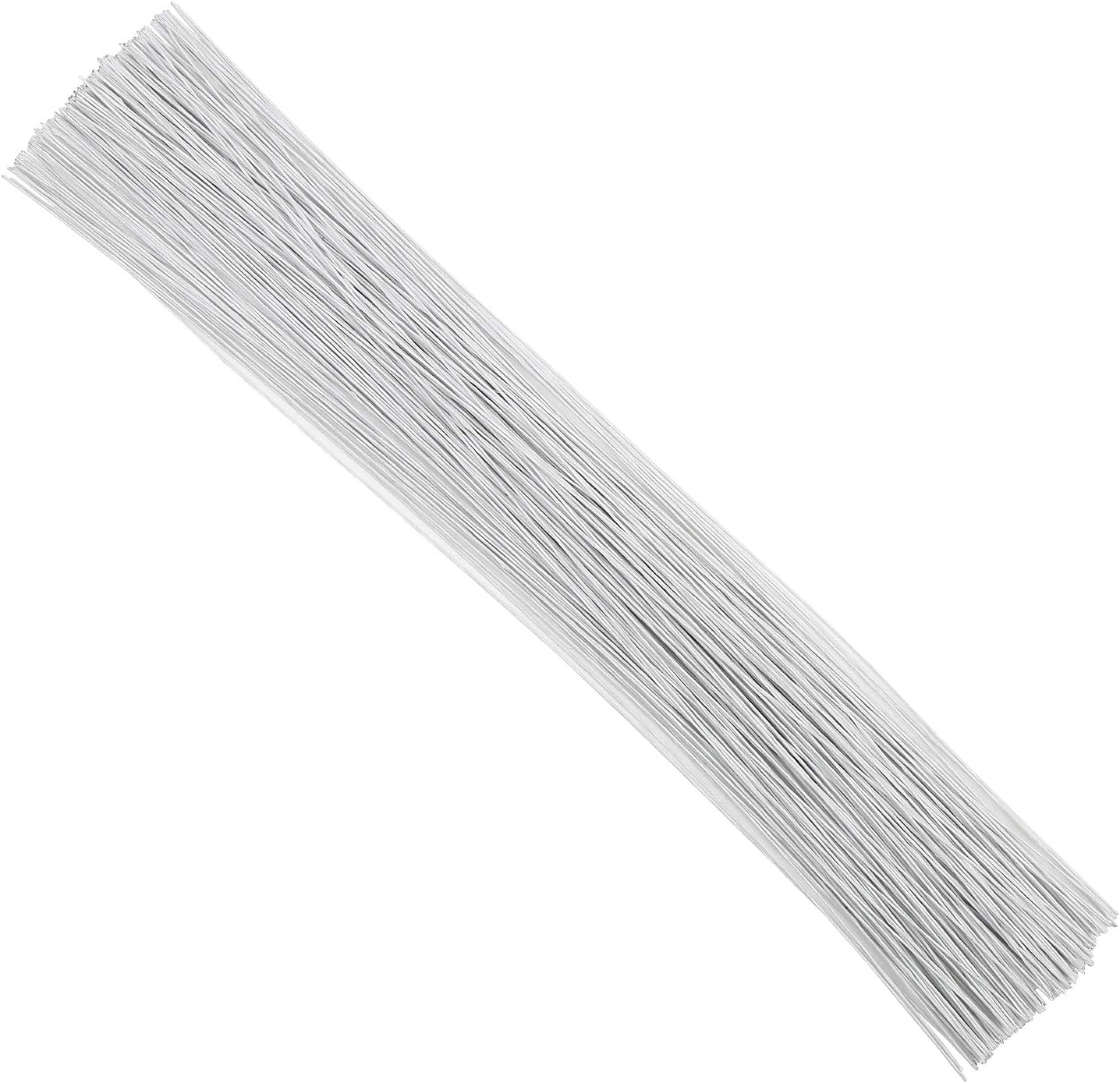 CCINEE 24 Gauge White Floral Wire Stem for Flower Arrangement Craft Supply,16 Inch