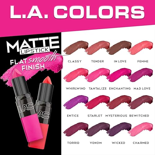 Miniatura 3 de L.A. COLORS Lápiz labial mate, Mad Love, 1 onza (paquete de 2)