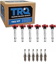 Vista 64 de Kit de Bobina de Encendido y Bujía de TRQ 8 Piezas Bujías de Iridio Compatibles con Toyota Tacoma 2005-2014 4Runner 2010 Tacoma 2015-2021