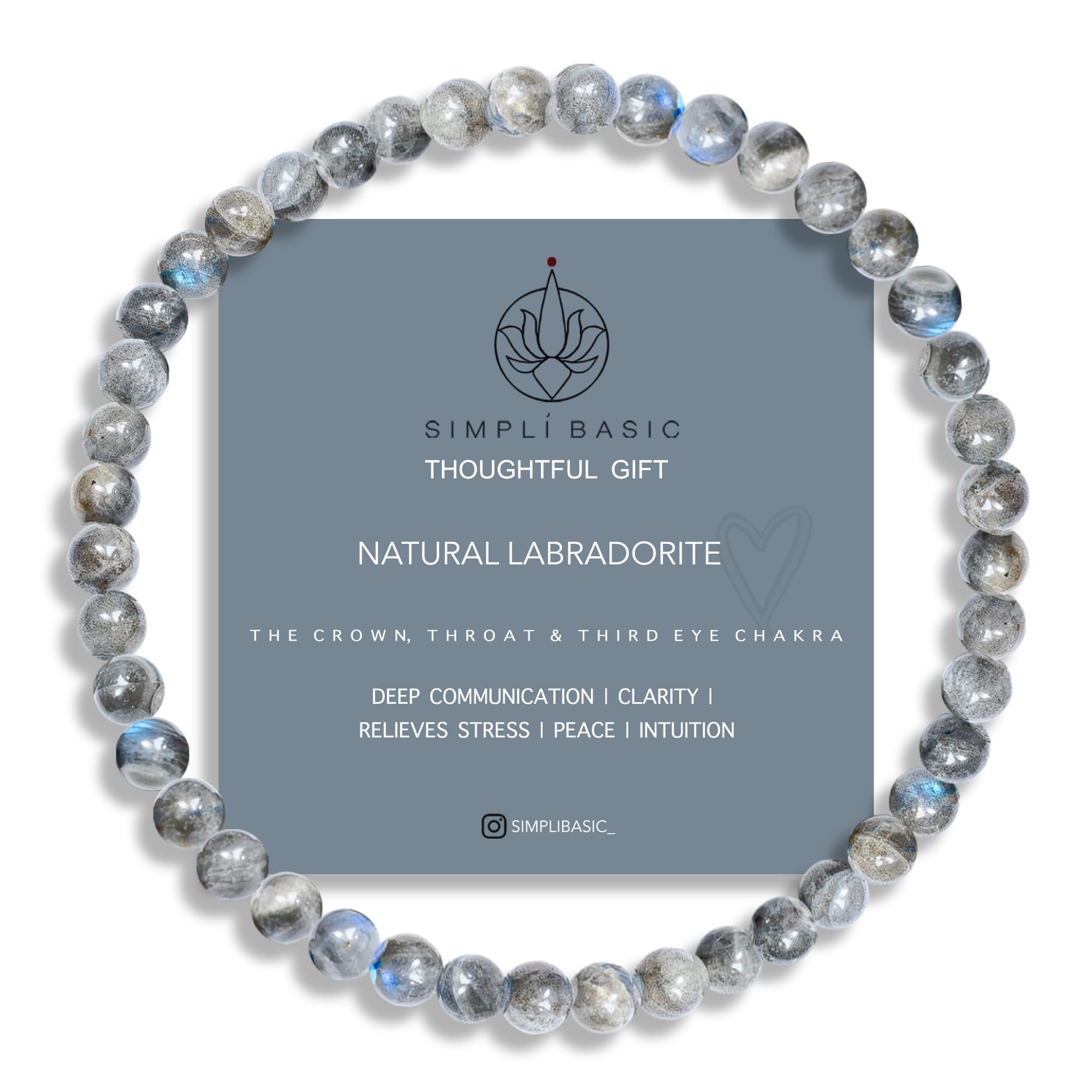 Natural Healing Gemstone Bracelet 4mm Beads, Womens & Mens, Inc Gift Box — view 21