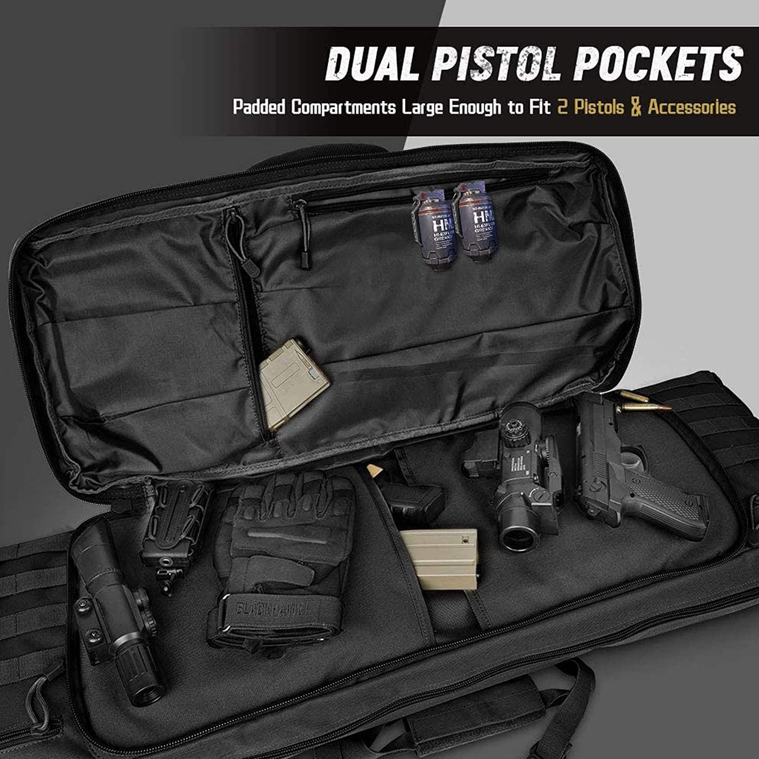 Mochila De Pistola De Rifle, Estuche Doble para Pistola Larga, Funda para Fusil Largas Estuche Escopeta con Correa De Hombro para Caza Y Pesca