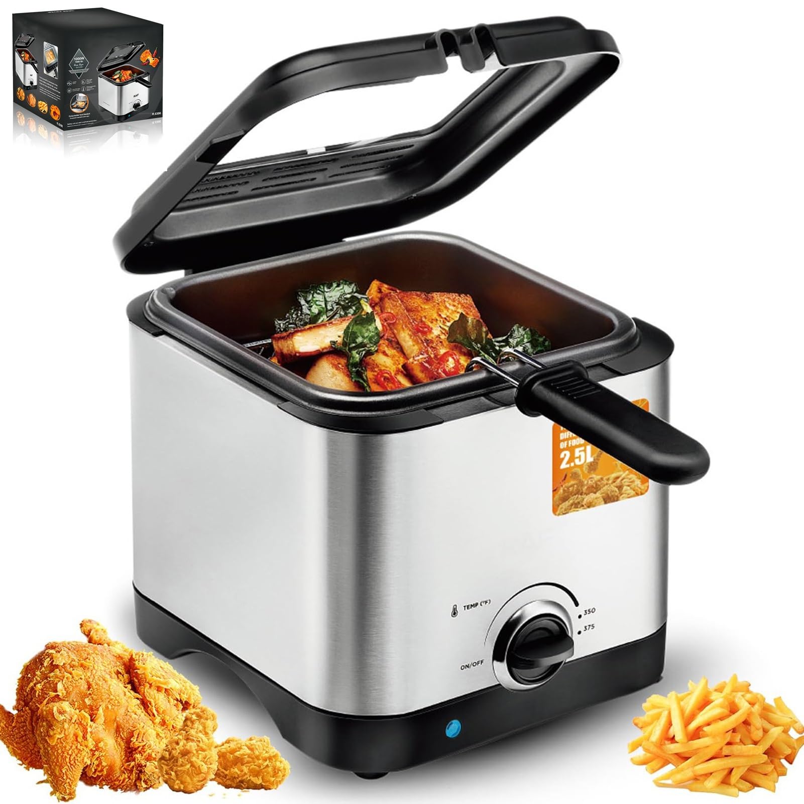 Friteuse électrique pour aliments réconfortants et soirées frites en famille avec hublot