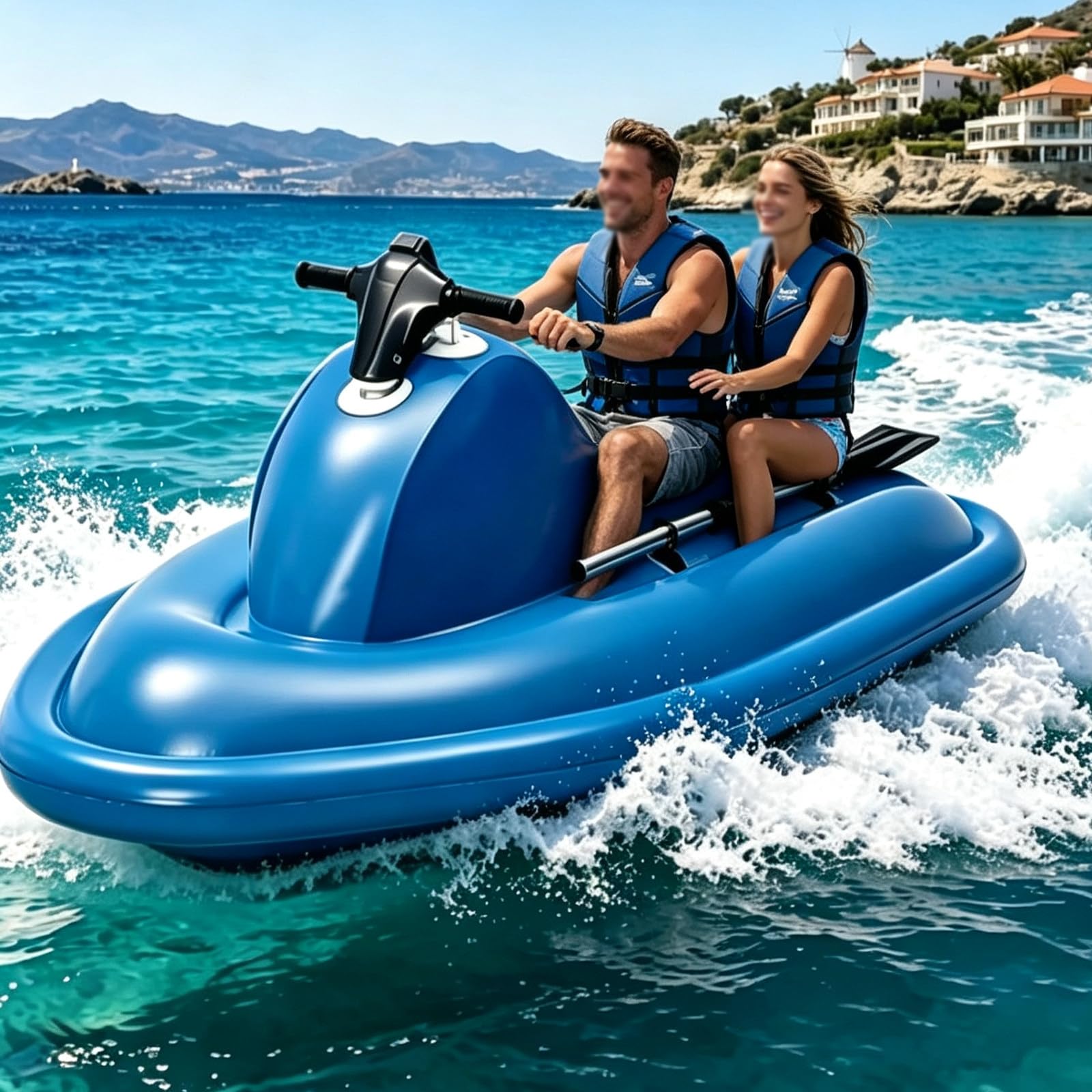 Atwynd 2026 New Electric Inflatable Jet Ski W/Brushless Motor, 10000/16000mah Battery, Inflatable Surf Jet Boat for Adults and Kids Sea Diving Swimming, 500W/700W Underwater Propeller Nothruster