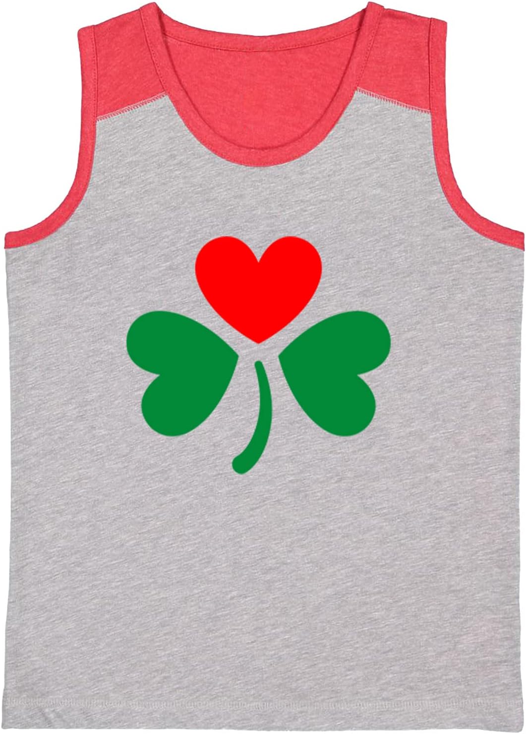 Shamrock with Heart - Love Lucky Youth Contrast Back Tank Top