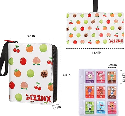 Miniatura 2 de MZZNX Soporte para carpetas de 495 bolsillos para tarjetas Amiibo de Animal Crossing Mini Amiibo de 13 x 1 pulgada ACNH NFC Tag Game Mini Card fruta