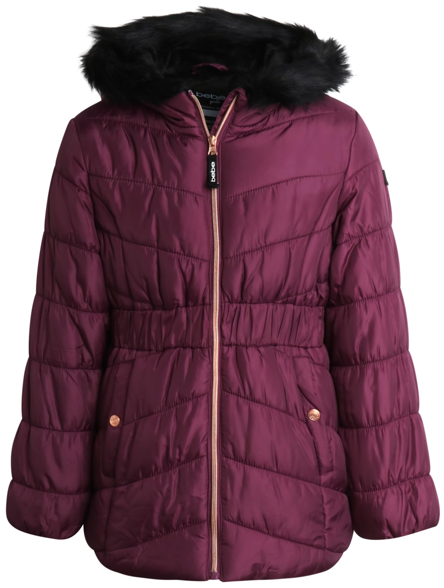 bebeGirls' Winter Jacket - Long Length Quilted Puffer Parka Coat - Heavyweight Insulated Outerwear Jacket for Girls (7-16)