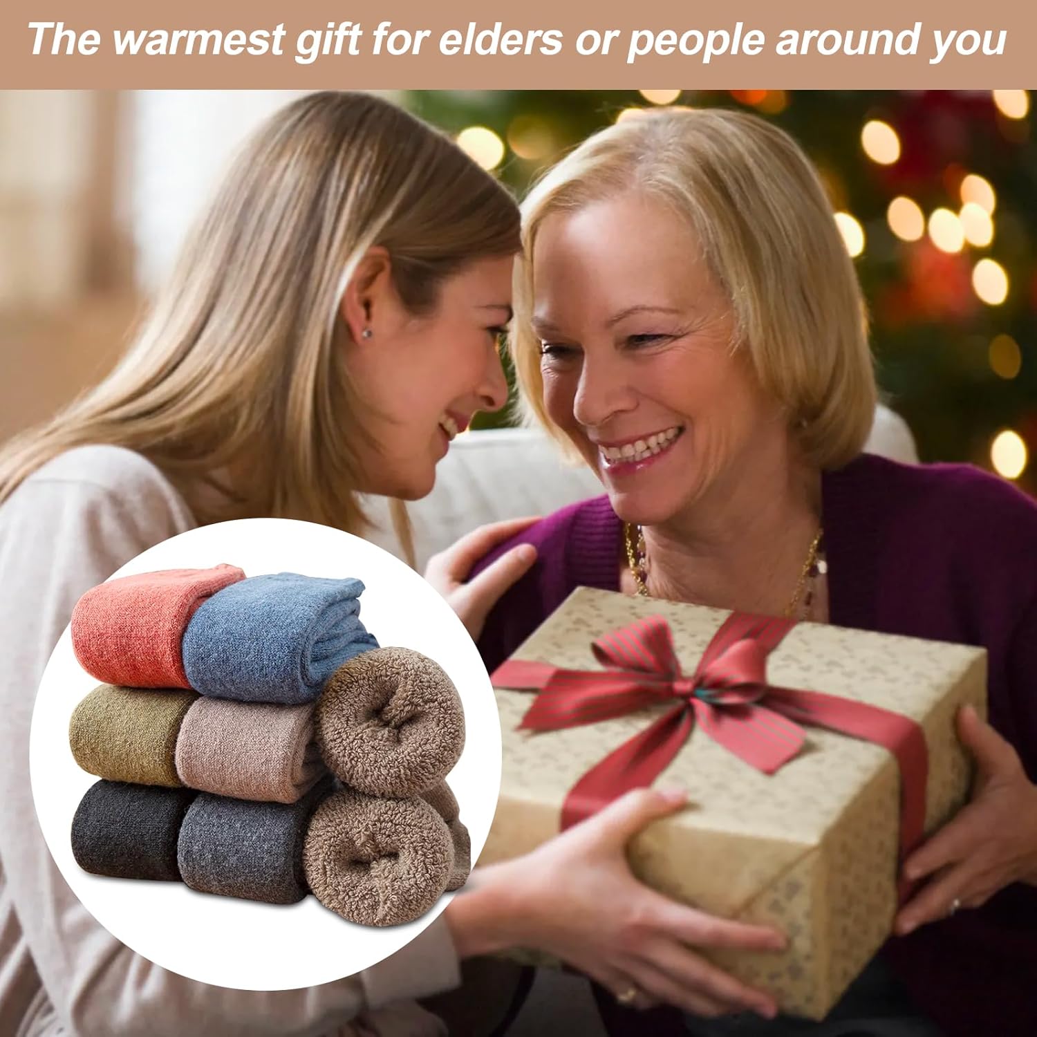 Thick Wool Socks for Women, 3 Pairs Knee High Sock, Warm Sock Thermal Socks for Outdoor Sports Winter Gifts - Image 8