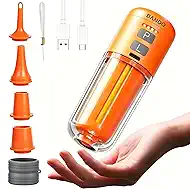 Air Pump for Inflatables, Mini Air Mattress Pump with Camping Light, 2000mAh 4.5kPa Ultra Powerful Pool Float Pump, Electric Pump for Inflatables, Inflate Deflate for Air Mattress, Vacuum Storage Bags
