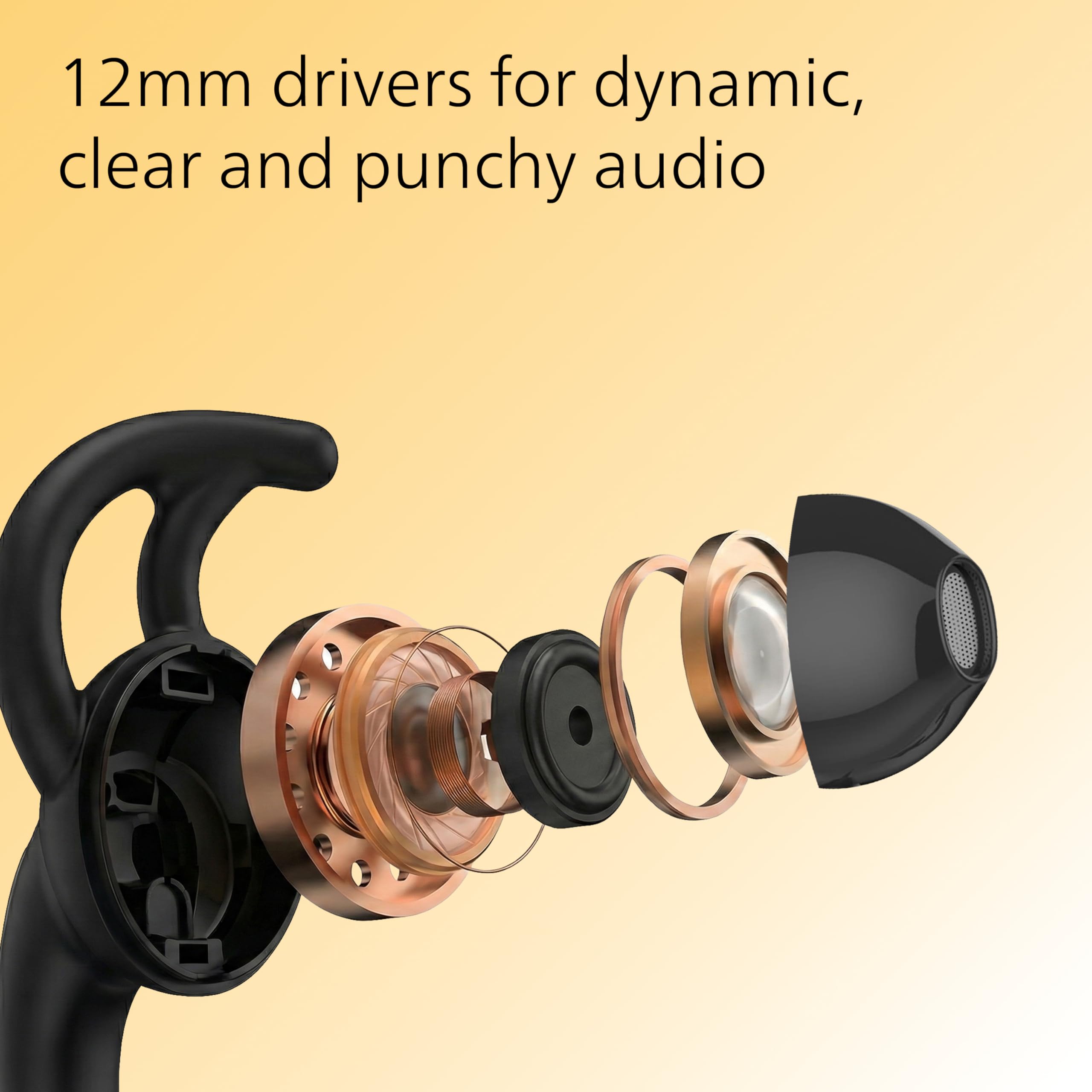 PHILIPS TAA1009BK/94 in-Ear Sports Wired Earphones with Mic, 12mm Neodymium Drivers, Secure Fit Wing Tips, IPX4 Splash/Sweat Resistant, 3-Button Remote, 1.2 m Cable with 3.5 mm Stereo Plug (Black) — Amazon image 2