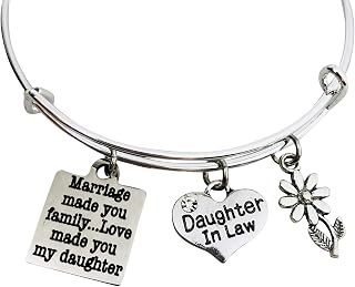 Daughter in Law Bracelet, Gift from Mother in Law, Marriage made you family Love made you my daughter