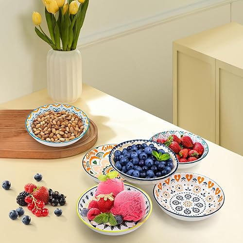 Miniatura 7 de Foraineam Juego de 6 cuencos de comida para gatos poco profundos de 5.5 pulgadas de ancho, cuencos de cerámica para gatos, platos para gatos de 8