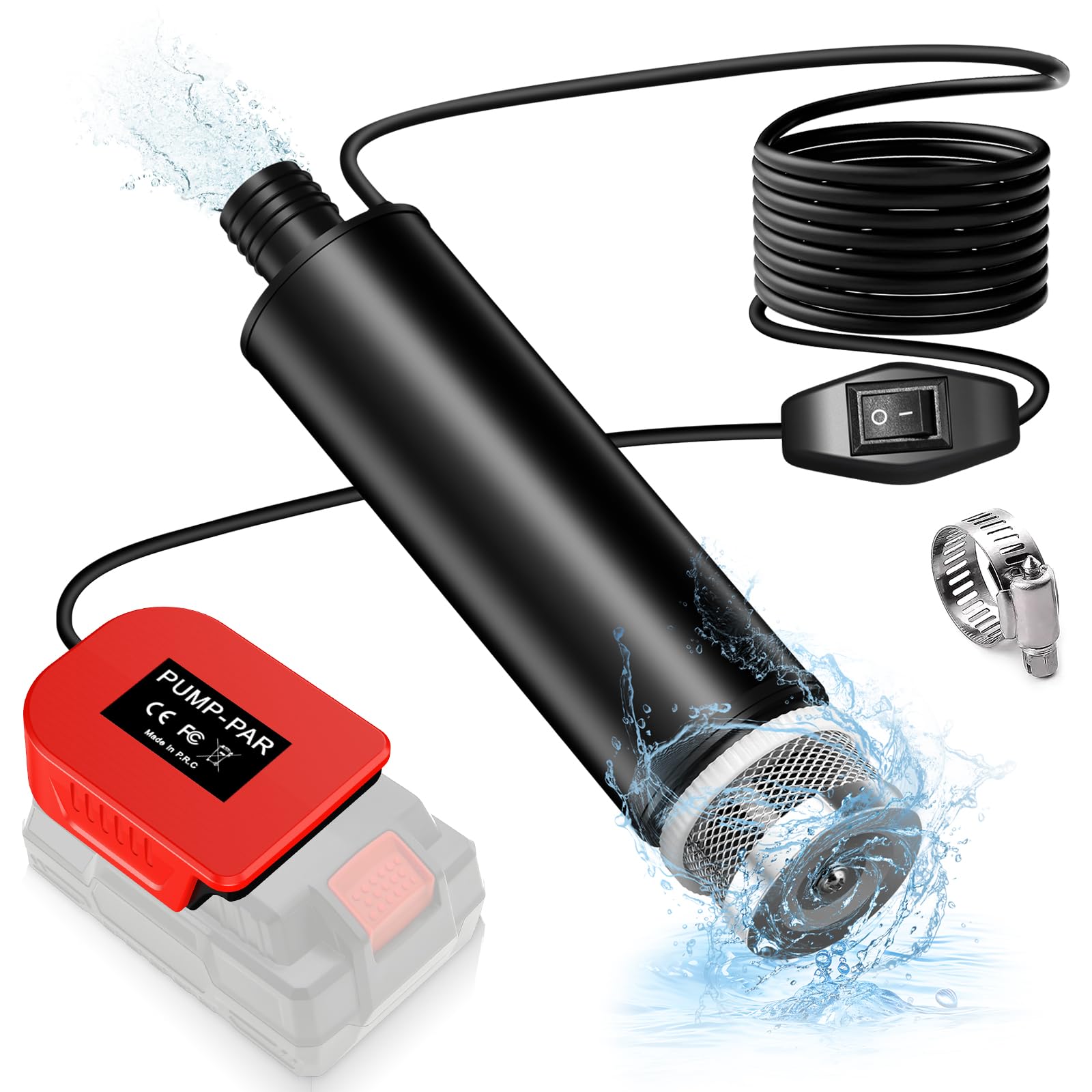 Pompa sommersa per Parkside a batteria da 20 V, pompa per acqua sporca, pompa di aspirazione, pompa di aspirazione, pompa per piscina, cantina, piscina, giardino, mini pompa sommergibile (senza