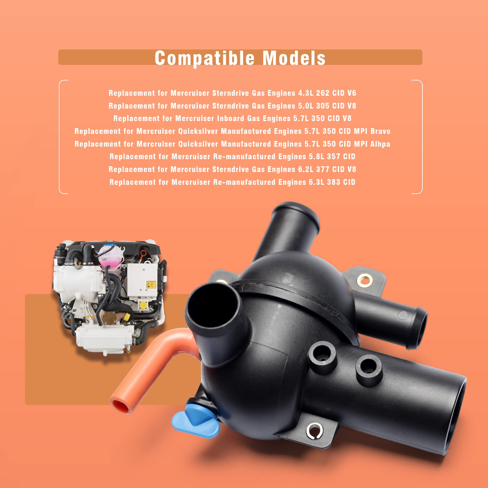 Distributeur Eau Mercruiser Distributeur Housing Assy 863802T2 Pour Mercruiser - Moteurs 4.3/5.0/5.7/6.2L V6/V8 | Pièce Inboard 1998 Gestion Refroidissement Moteur