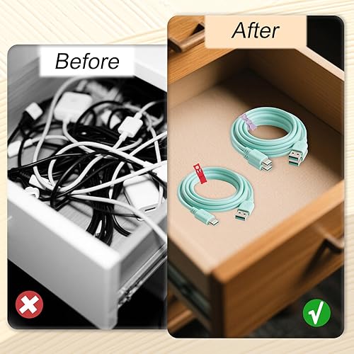 Miniatura 3 de 20 bridas de silicona reutilizables para cables de datos, auriculares, cargadores y cables, multiusos, esenciales, para oficina, espacio de trabajo,