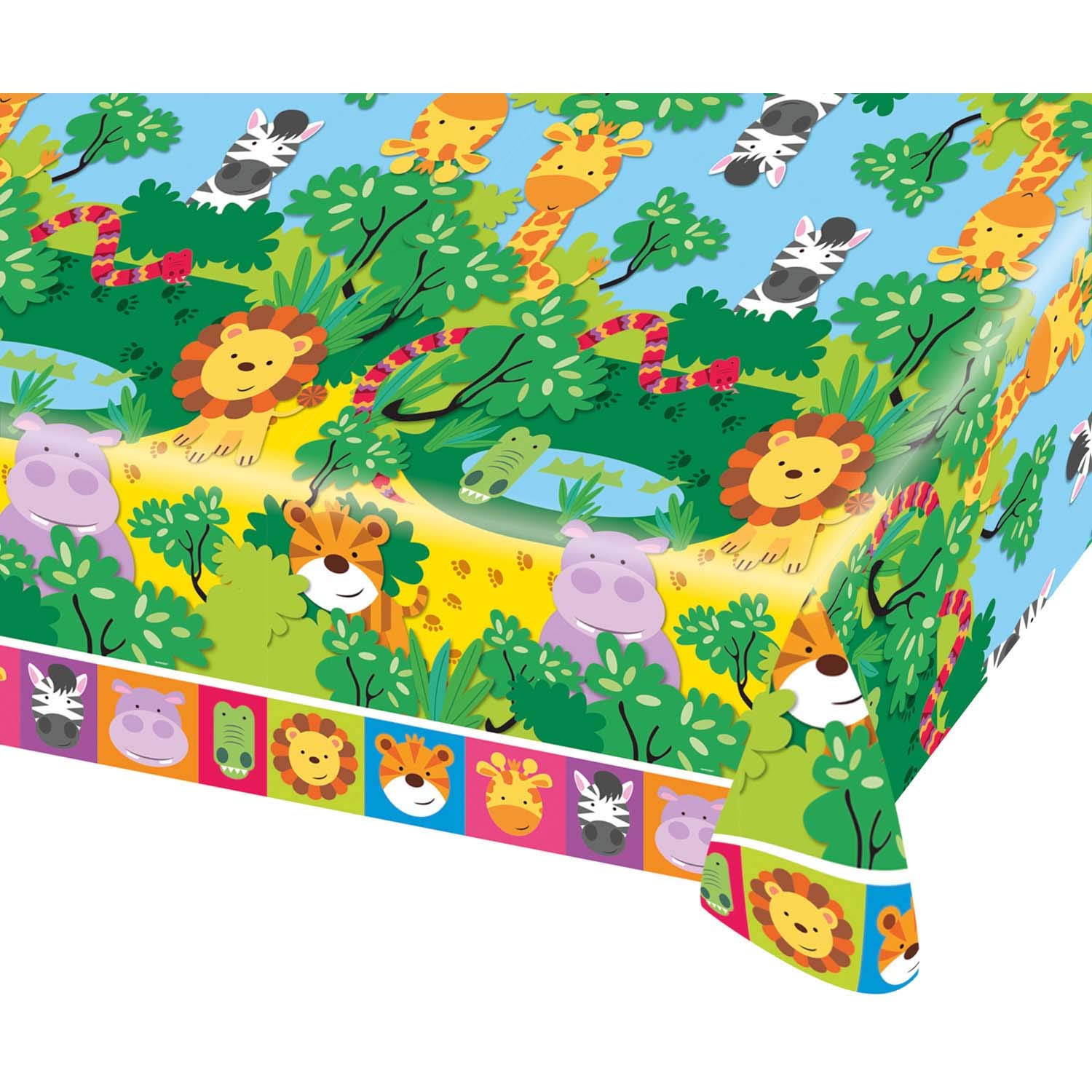 amscan Jungle Friends Table cover, Multi-Colour
