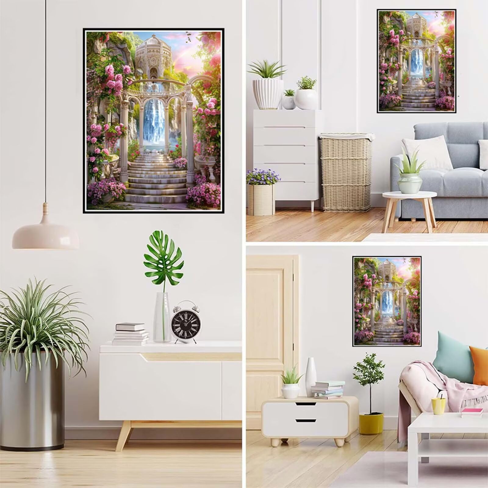 Diamentowe malowanie wodospad diamentowy obraz dla dorosłych fabryka haft diamentowy 70 x 100 cm, DIY malowanie diamentowe aktywność ręczna płótno ścieg krzyżykowy kryształowe obrazy do dekoracji