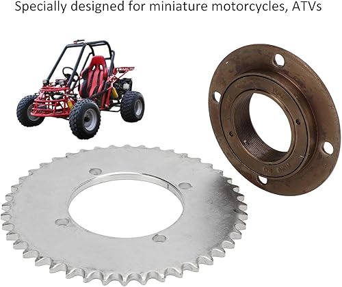 Miniatura 4 de Volante sin dientes de 4 agujeros de diámetro exterior de 3.071 in + piñón de cadena trasera T8F 44T de 2.126 in de aleación de acero T8F, rueda