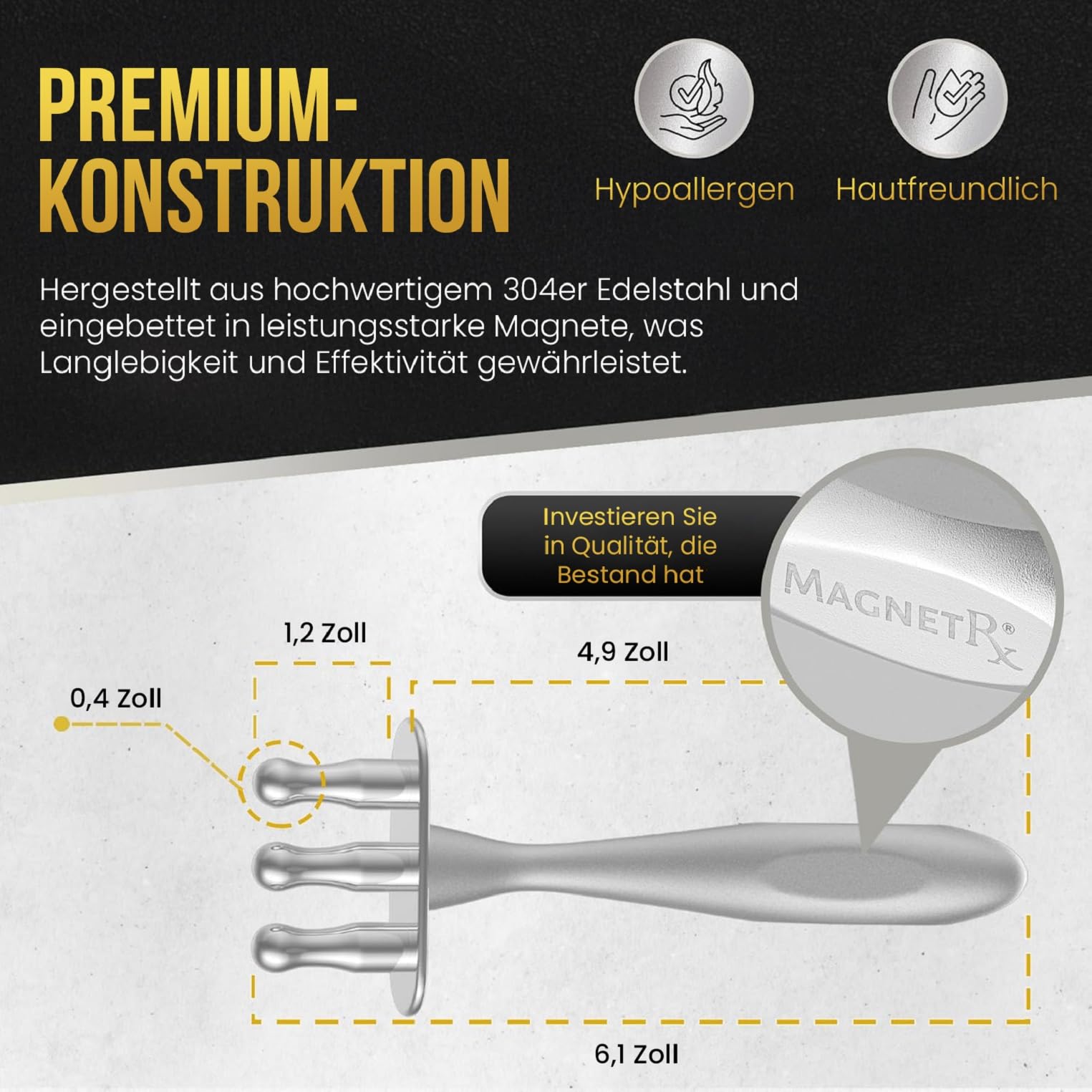 MagnetRX Magnettherapie Massagegabel - Multifunktionaler Stift für Emotionscode und Meridian Magnete