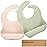 KeaBabies 2-Pack Silicone Baby Bibs for Eating - Sturdy Food-Grade Silicone Bibs for Babies Girl, Boy, Large Food Catcher, Clean & Put On Easily, Waterproof Toddler Feeding Essentials (Macaron)