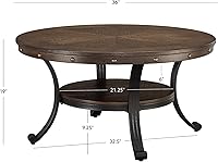 Vista 3 de Powell Muebles Franklin - Mesa de cóctel, pequeña, multicolor, marrón/negro