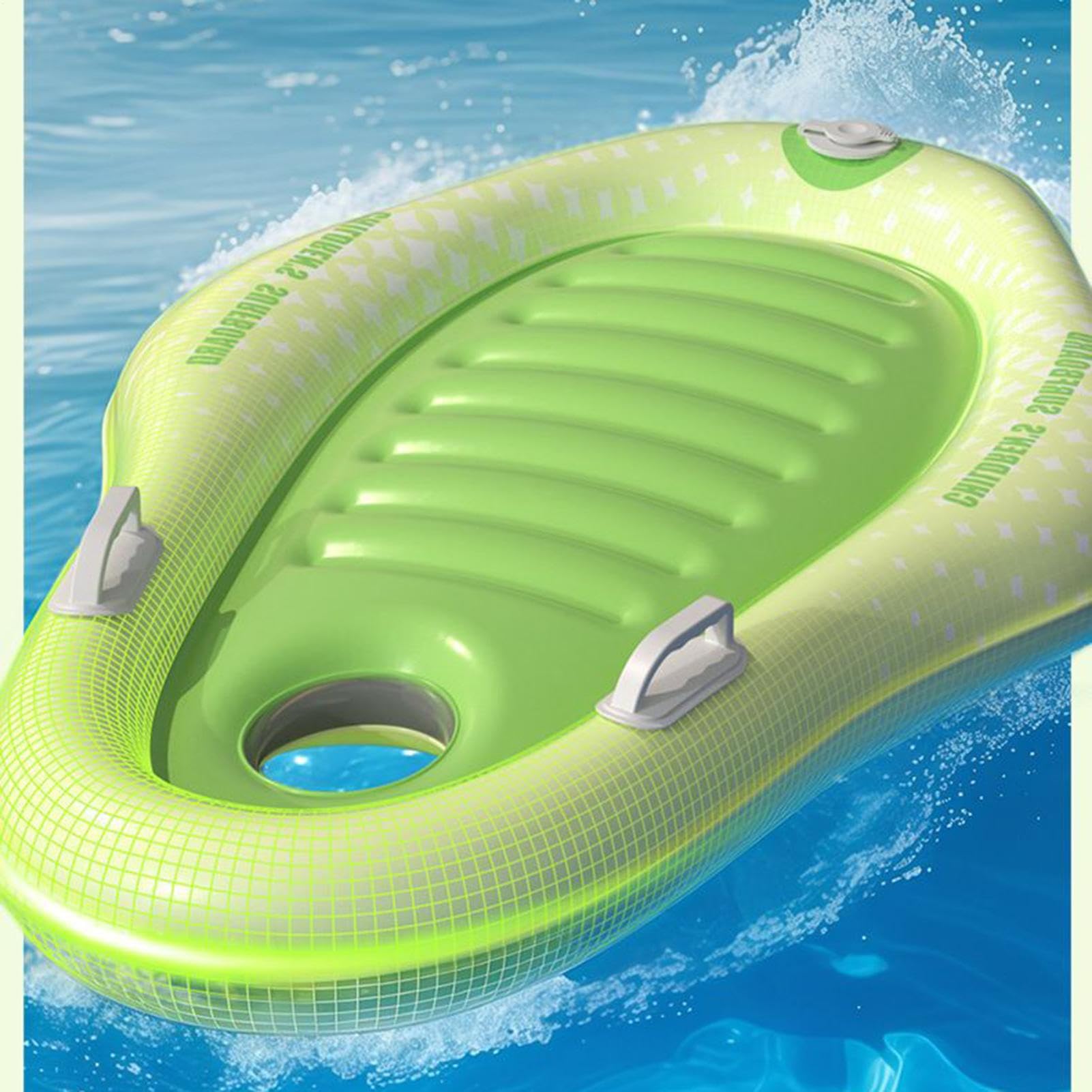 Tavola Da Surf Gonfiabile - Bambini Gonfiabili Ispessiti, Tavolaa Da Surrf Antiscivolo, Giocattoli Da Nuoto Portatili Ergonomici, Feste Sui Lettini | Tavola Da Surf Gonfiabile A Pressa Verde Chiaro Ve