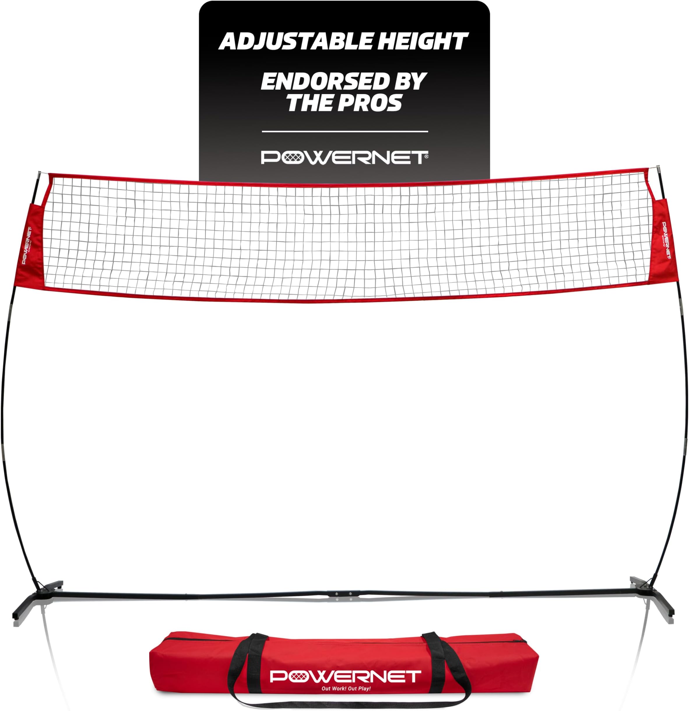 PowerNet Portable Volleyball Net for Backyard Training, Indoor Outdoor Volleyball Practice Equipment, Great for Hitting Serving Drills Small Scrimmage or 1 On 1 Game