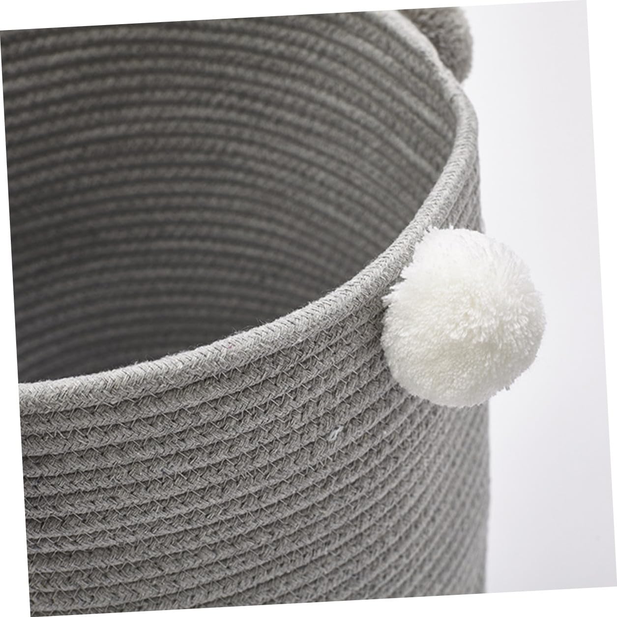 Cesto per Biancheria Rotondo in Corda di Cotone con Grande Capacità e Design Elegante, Contenitore per Vestiti Sporchi per Dormitorio e Armadio