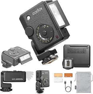 Godox Lux Junior II レトロTTLフラッシュ 双軸回転・1/8000秒HSS・2.4G無線 複合熱靴対応 [並行輸入品] | レトロデザイン・GN18・400回フル発光・1.5sリサイクル・TTL/AUTO/M/マルチ・1/8000秒HSS・双軸180°回転・2.4G無線・USB-C充電・153g軽量