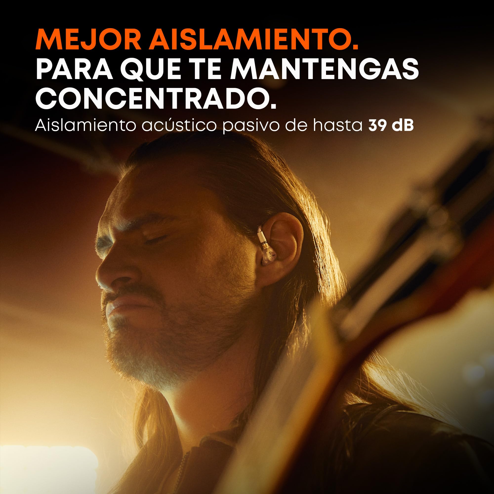 beyerdynamic DT 30 IE Monitor intraauricular Profesional para Escenario y ensayos | Aislamiento acústico pasivo de hasta 39 dB, ajuste ergonómico, cable MMCX extraíble, color transparente