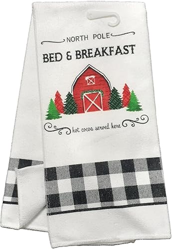 Miniatura 4 de Juego de ropa de cocina de Navidad con estampado caprichoso decorativo, 1 guante de horno, 2 agarraderas para ollas, almohadillas calientes, 2 paños