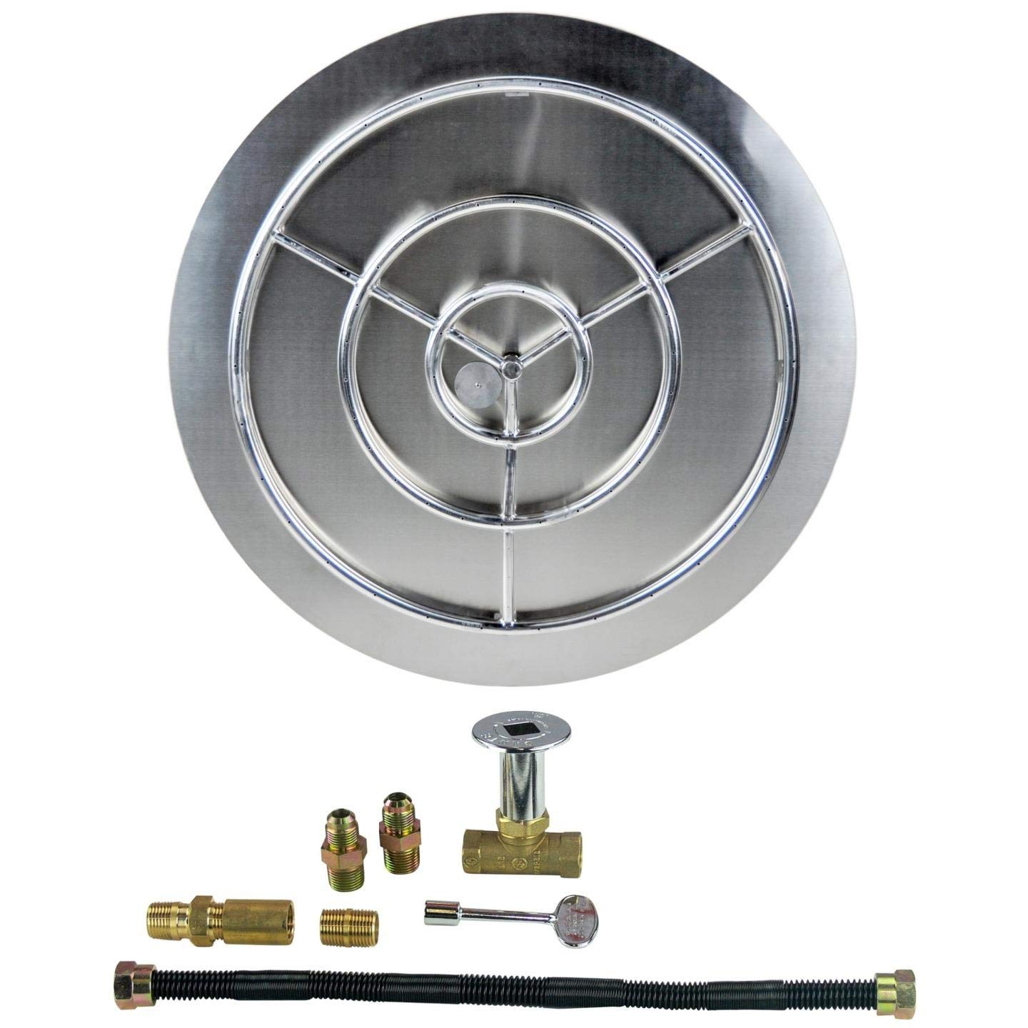 Buy Dreffco Fire Pit Burner Pan & Ring Works with Natural Stainless