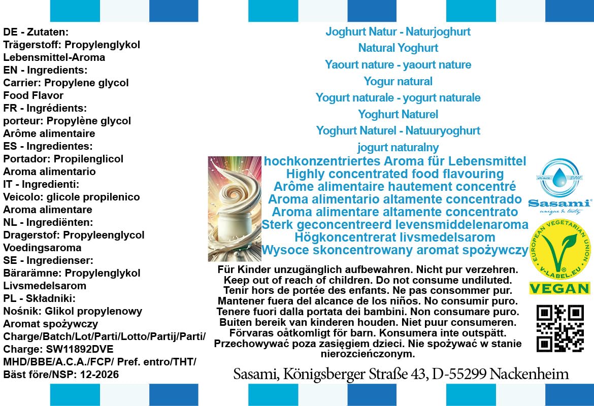 jogurt naturalny Aromat Koncentrat - wegański - Sasami - 100ml