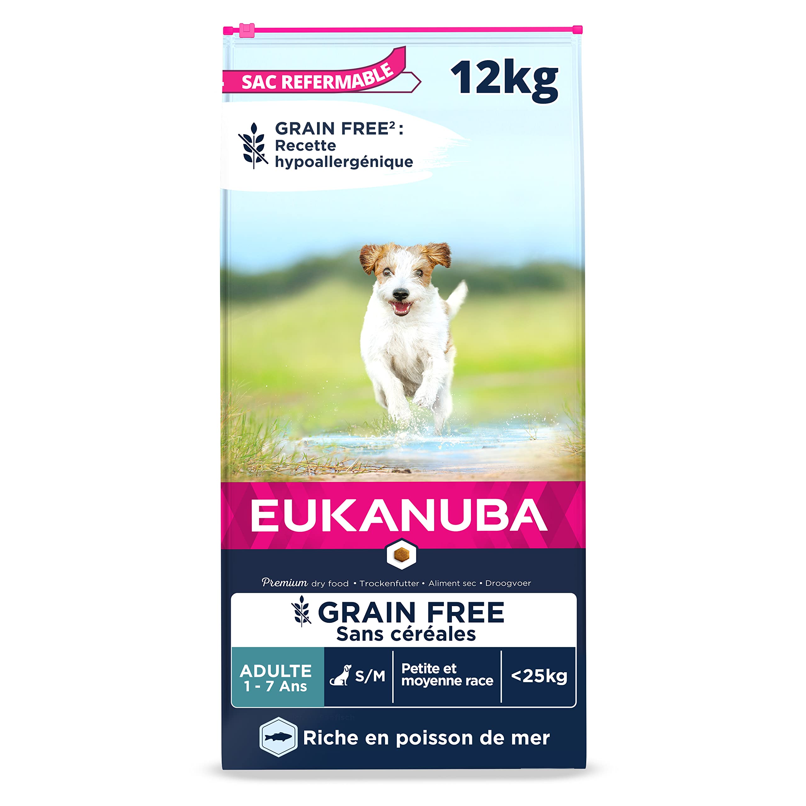 EUKANUBA Grain-Free Adult Small and Medium Breeds Rich in Fish 12 kg