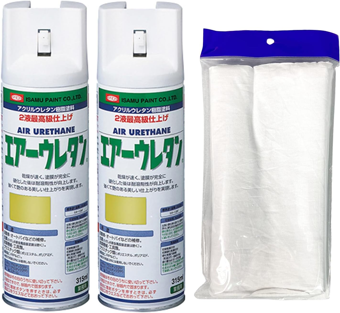 イサム イサムエアゾール エアーウレタン315ml メンテナンス クリーニングウエス(20枚入)付き (2, ゴールド)